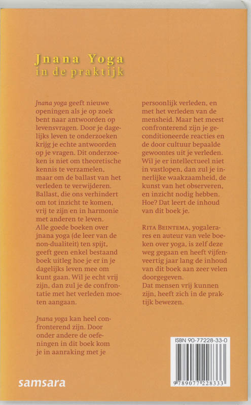 Achterkant van Jnana yoga in de praktijk