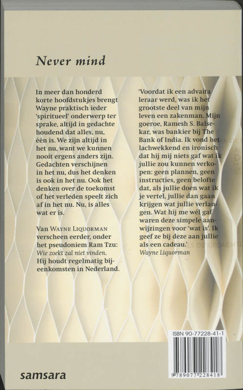 Achterkant van Never mind