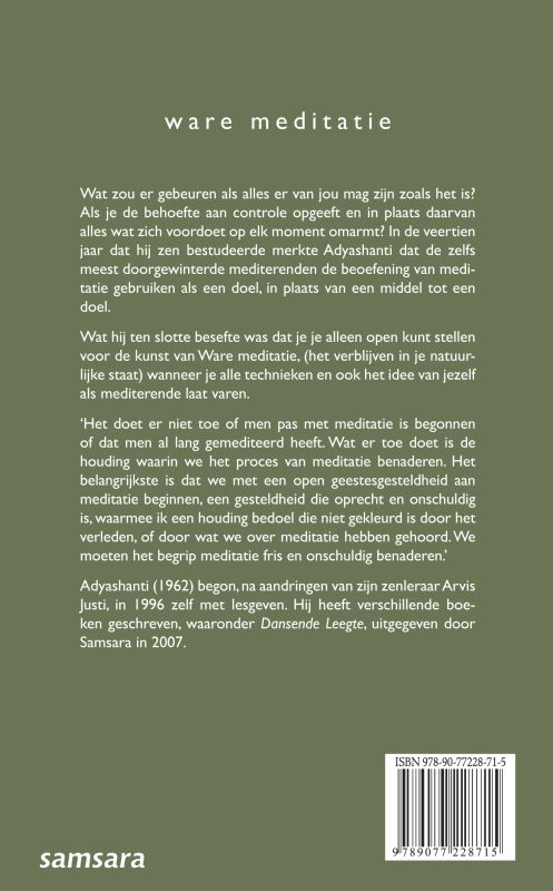Achterkant van Ware meditatie