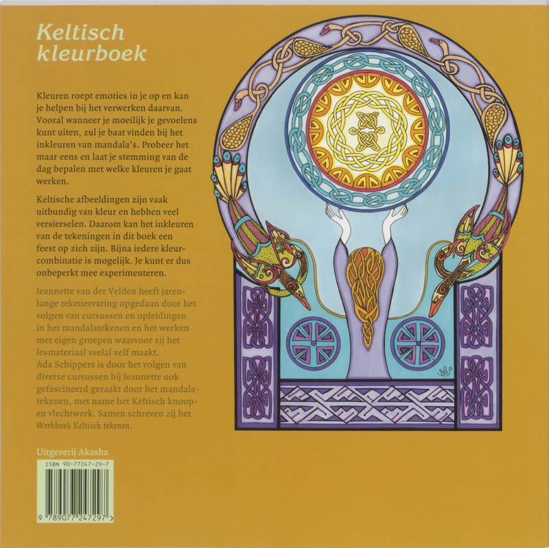 Achterkant van Keltisch kleurboek