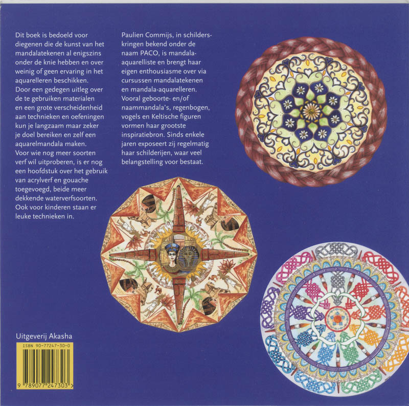 Achterkant van Aquarelmandala's