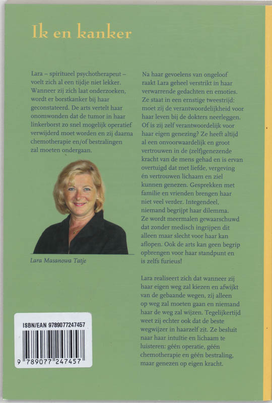 Achterkant van Ik en kanker