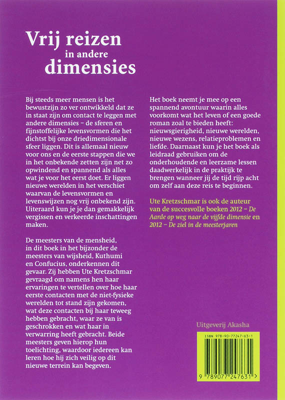 Achterkant van Vrij reizen in andere dimensies