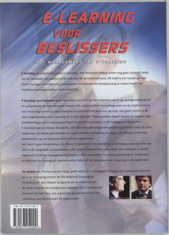 Achterkant van E-learning voor beslissers