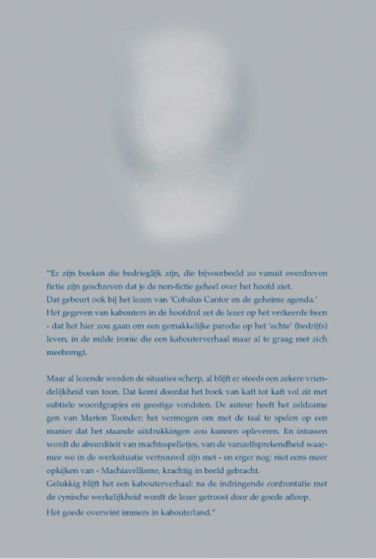Achterkant van Cobalus Cantor en de dubbele agenda