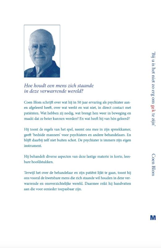 Achterkant van Bij u is het niet zo erg om gek te zijn
