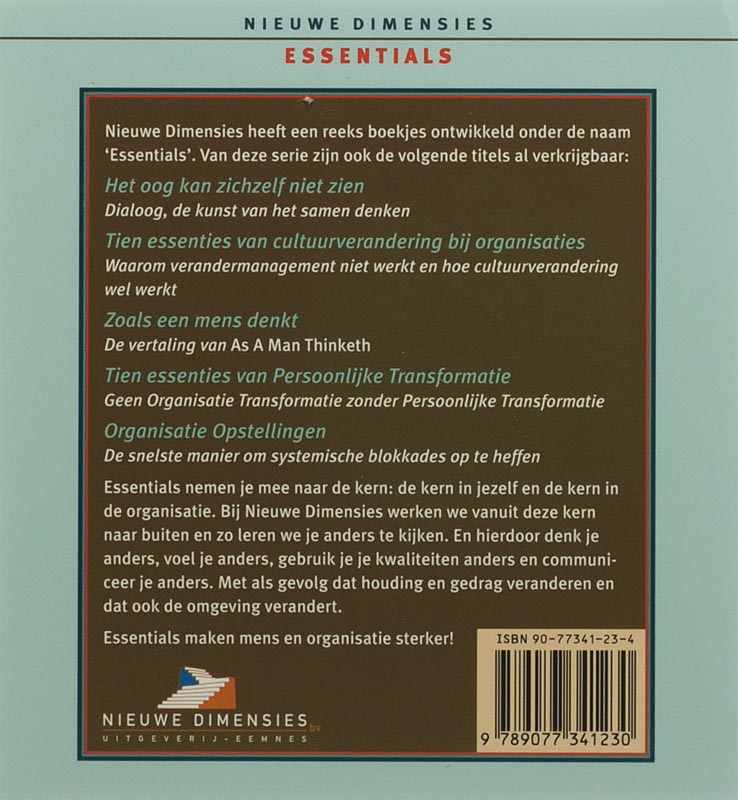 Achterkant van Tien essenties van zelfmanagement
