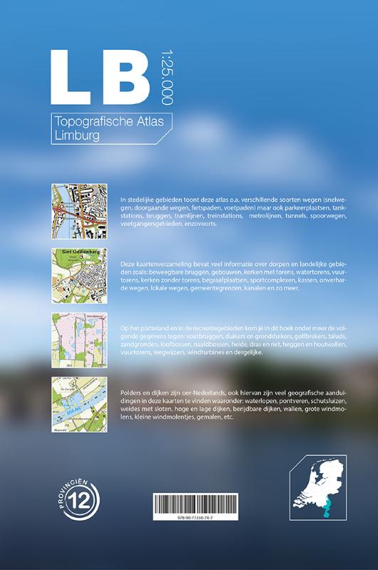 Achterkant van Topografische atlas Limburg