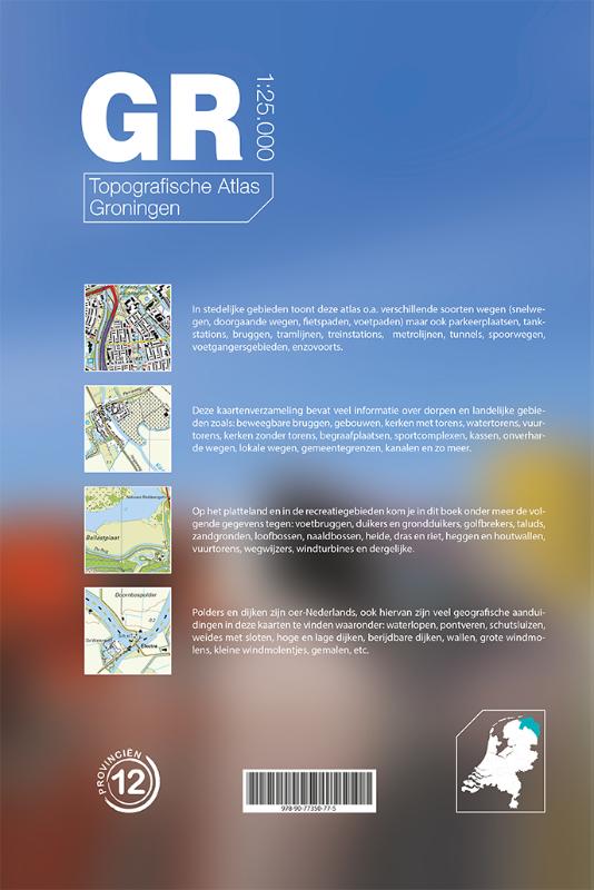 Achterkant van Topografische atlas Groningen