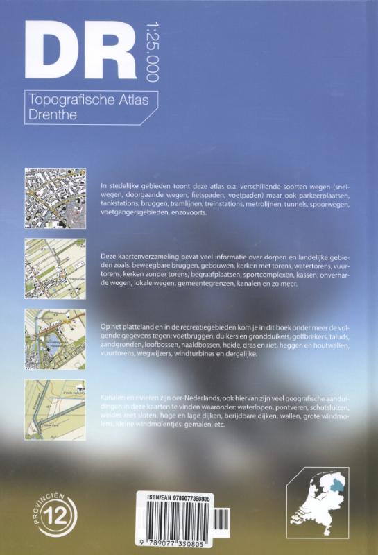 Achterkant van Topografische atlas van Drenthe