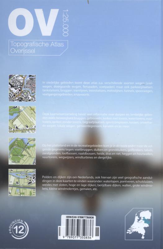 Achterkant van Topografische atlas van Overijssel schaal 1:25.000