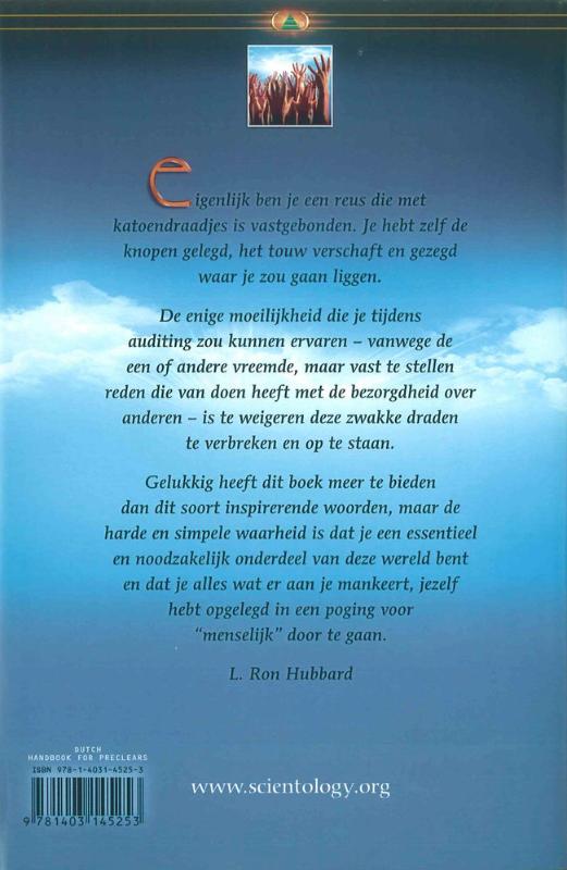 Achterkant van Handboek voor Preclears