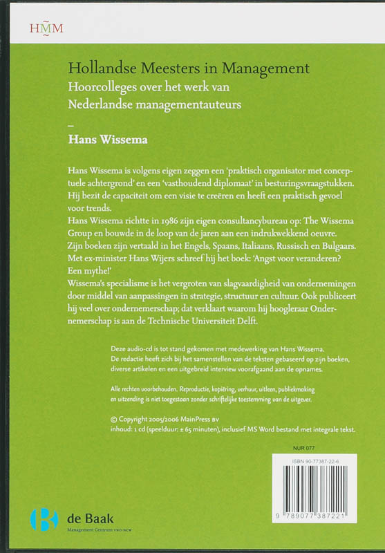 Achterkant van Hans Wissema