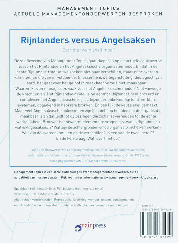 Achterkant van Het Rijnlandse en Angelsaksische model