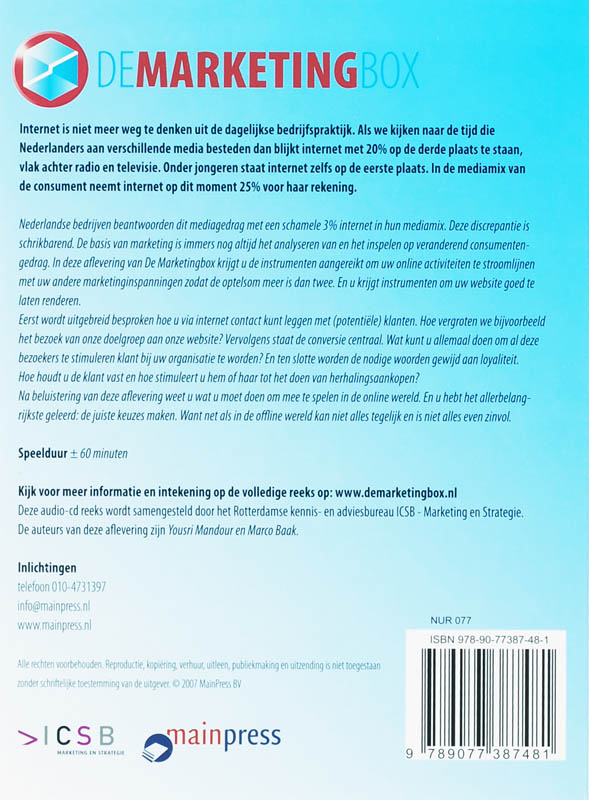 Achterkant van Internetmarketing