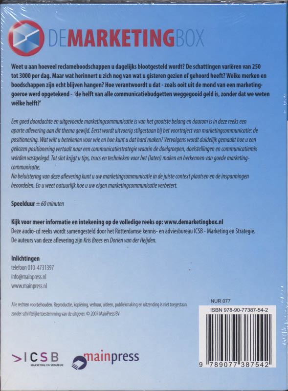 Achterkant van Marketingcommunicatie