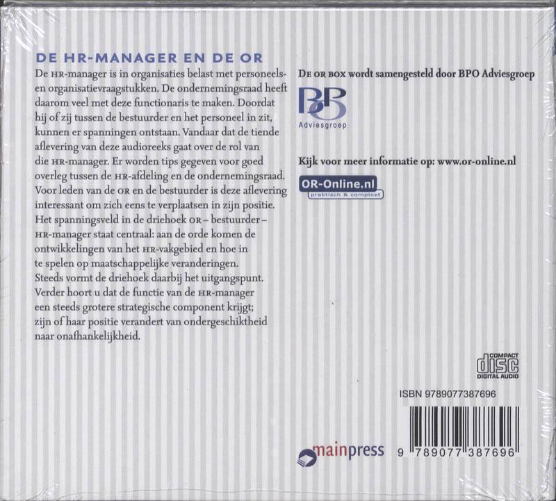 Achterkant van De HR-manager en de OR