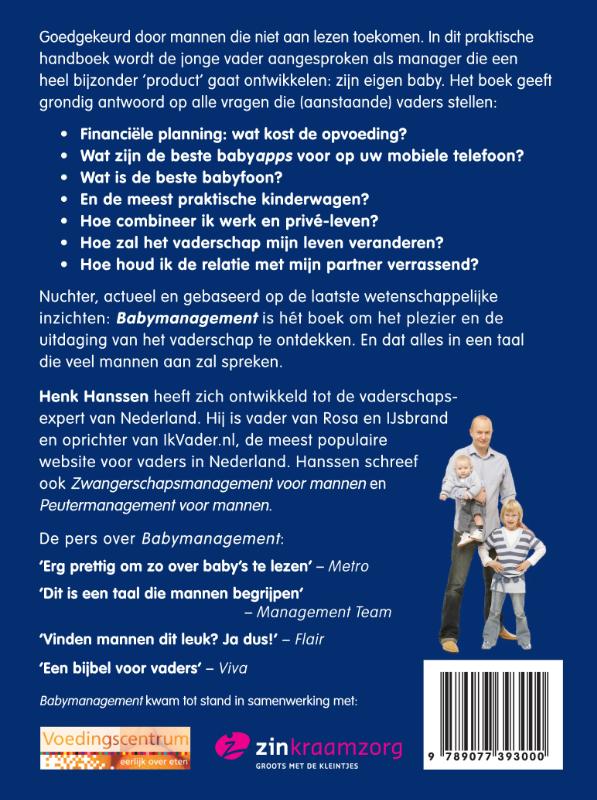 Achterkant van Babymanagement voor mannen