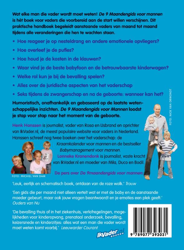 Achterkant van De negenmaandengids voor mannen