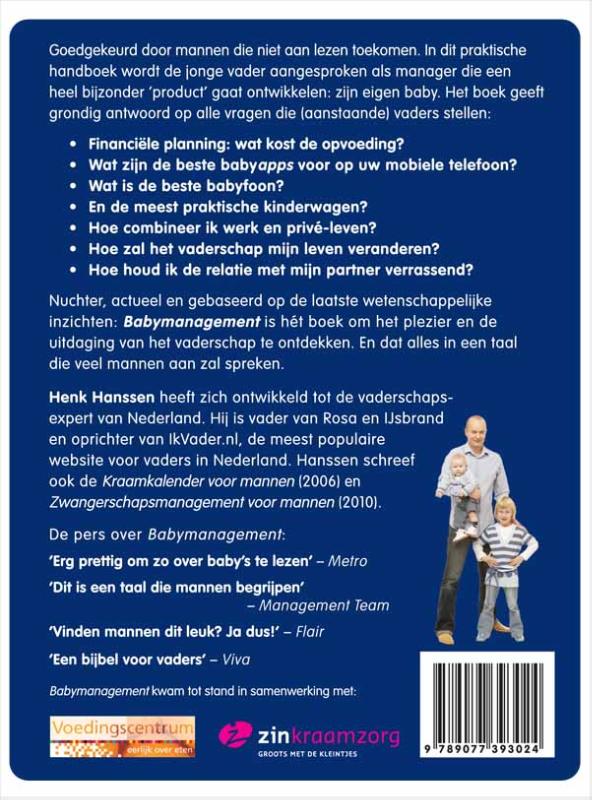 Achterkant van Babymanagement voor mannen