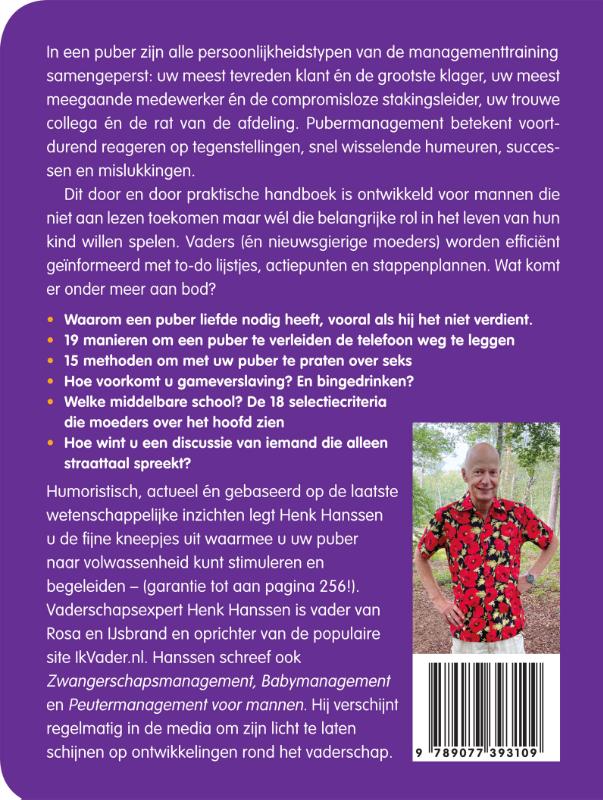 Achterkant van Pubermanagement voor mannen