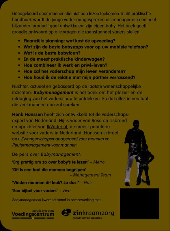 Achterkant van Babymanagement voor mannen