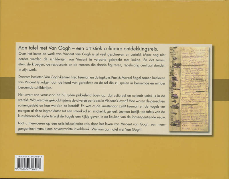 Achterkant van Aan tafel met van Gogh