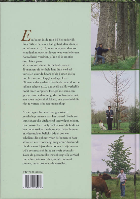 Achterkant van Mensen verhalen over bomen