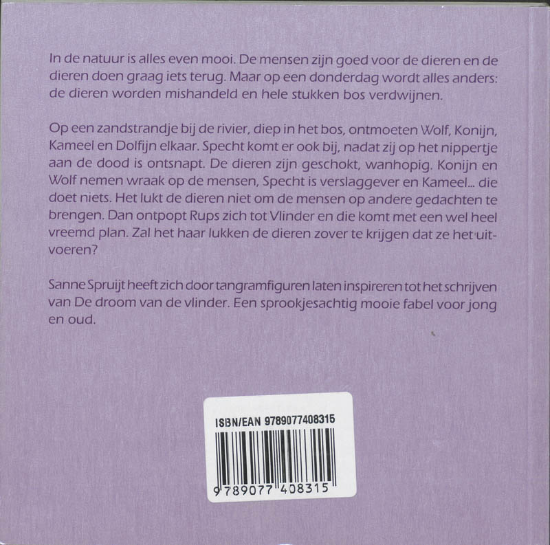 Achterkant van De droom van de vlinder