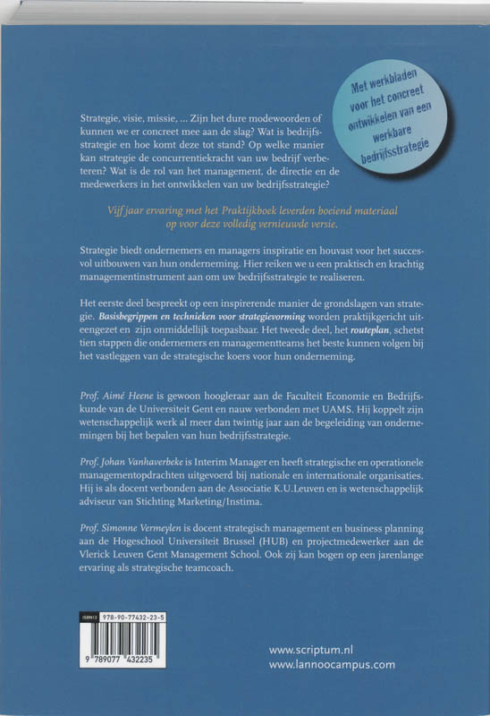 Achterkant van Praktijkboek strategie