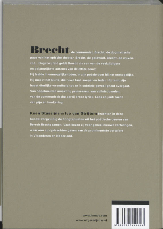 Achterkant van De mooiste van Brecht