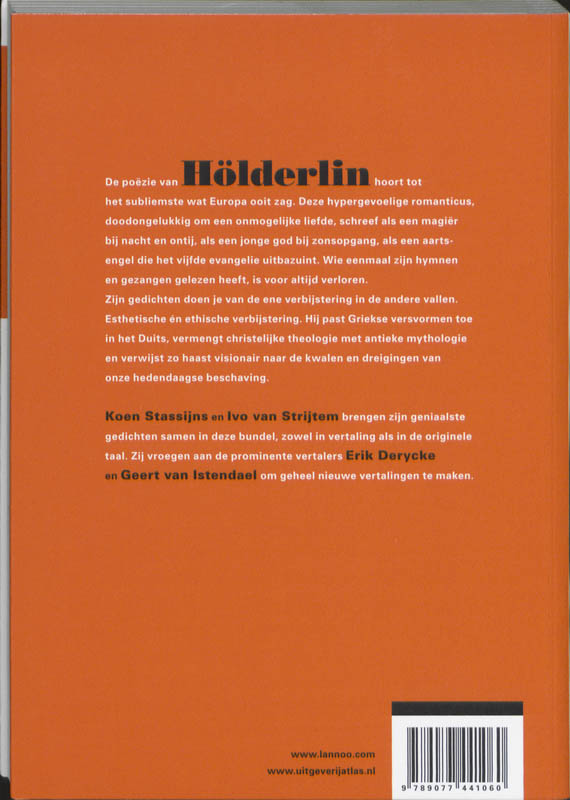 Achterkant van De mooiste van Friedrich Holderlin