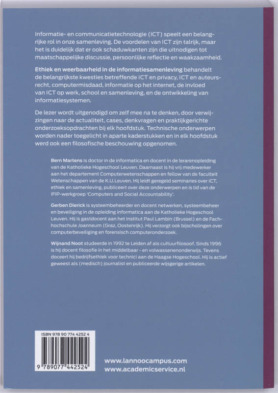 Achterkant van Ethiek en weerbaarheid in de informatiesamenleving