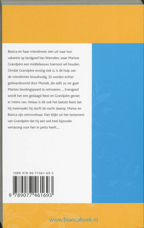 Achterkant van Bianca op toernooi