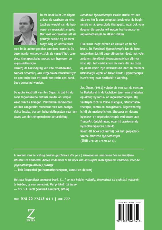 Achterkant van Handboek hypnotherapie