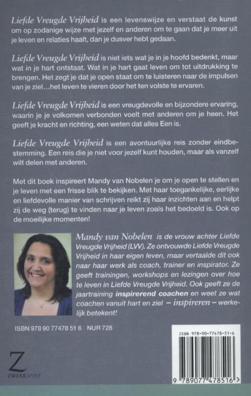 Achterkant van Liefde vreugde vrijheid