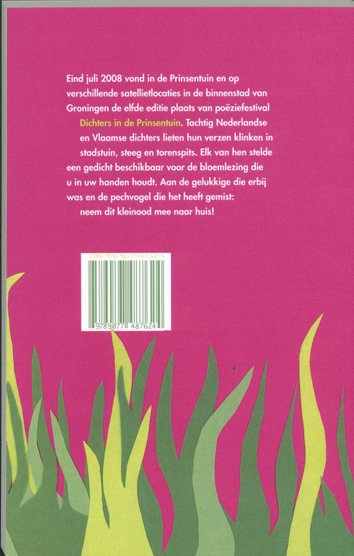 Achterkant van Dichters in de Prinsentuin 2008