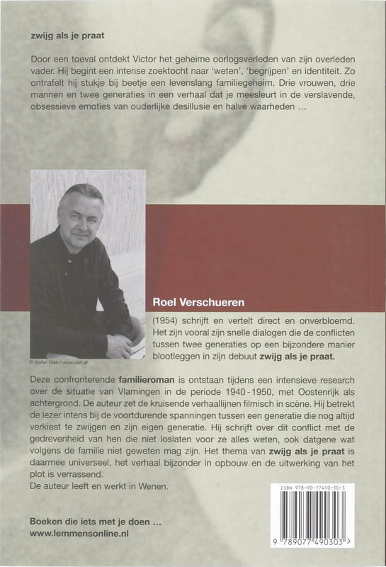 Achterkant van Zwijg als je praat