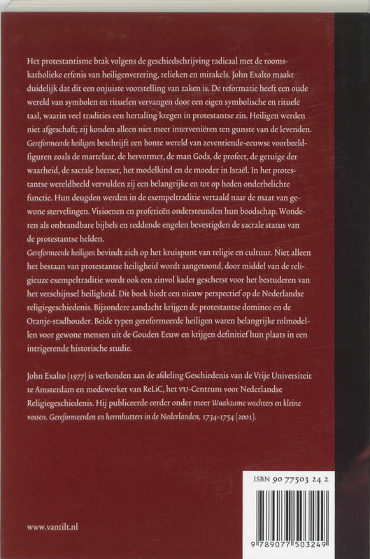 Achterkant van Gereformeerde Heiligen