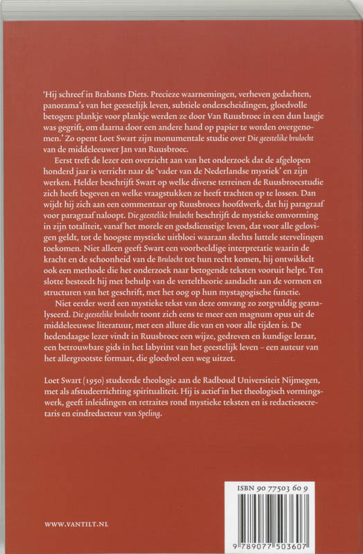 Achterkant van De articulatie van de mystieke omvorming in Die geestelike Brulocht van Jan van Ruusbroec