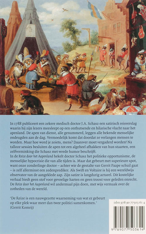 Achterkant van Reize door het Aapenland