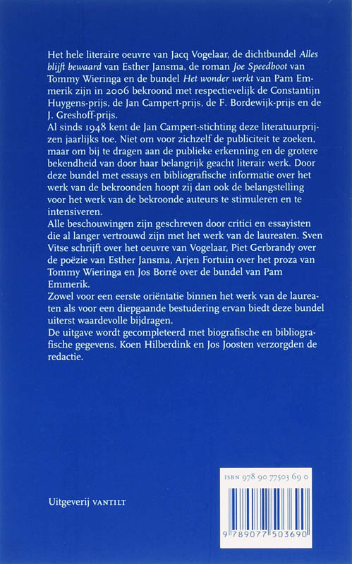 Achterkant van Jan Campert-prijzen 2006