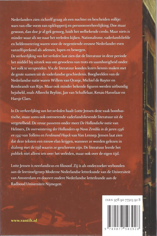Achterkant van De verheerlijking van het verleden