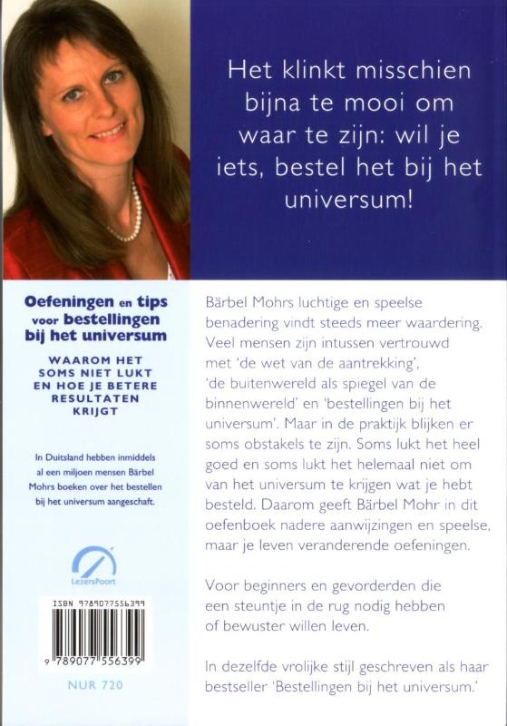 Achterkant van Oefeningen en tips voor bestellingen bij het universum