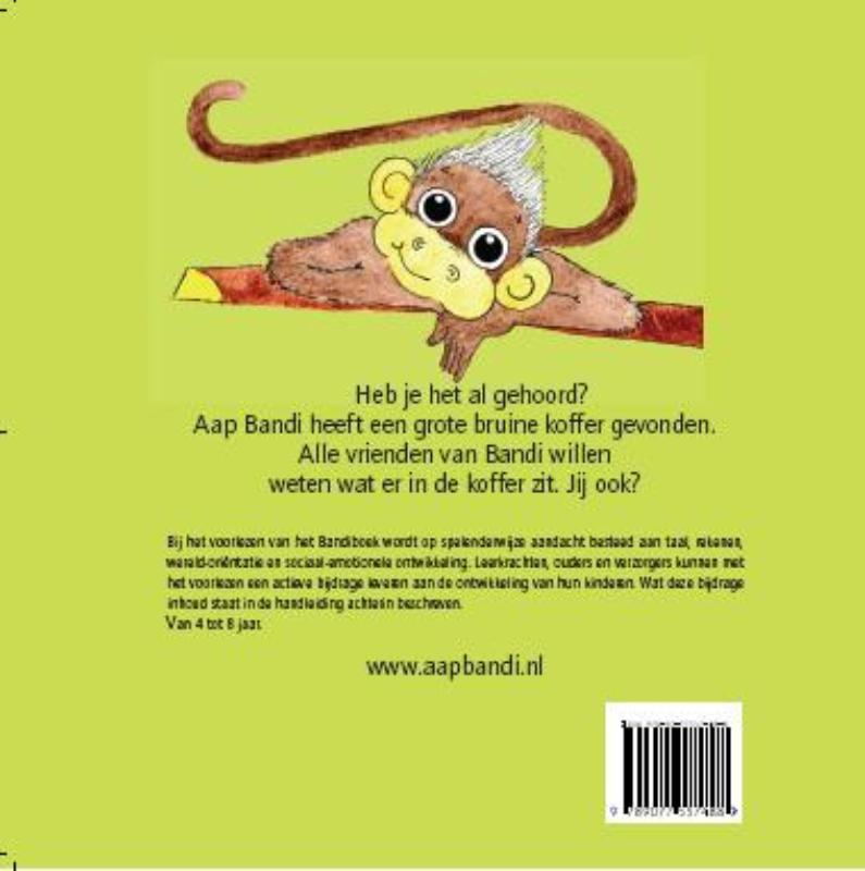 Achterkant van Bandi en de koffer