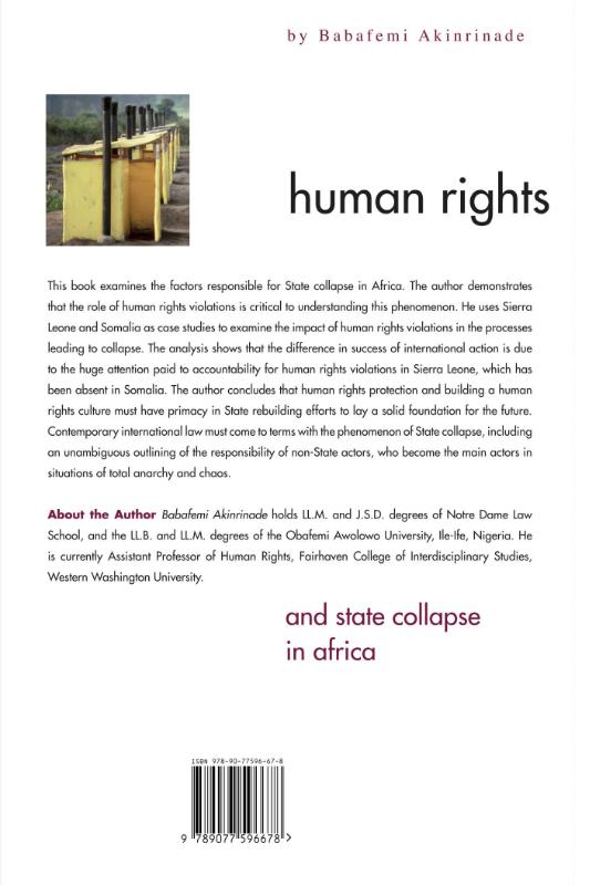 Achterkant van Human Rights and State Collapse in Africa