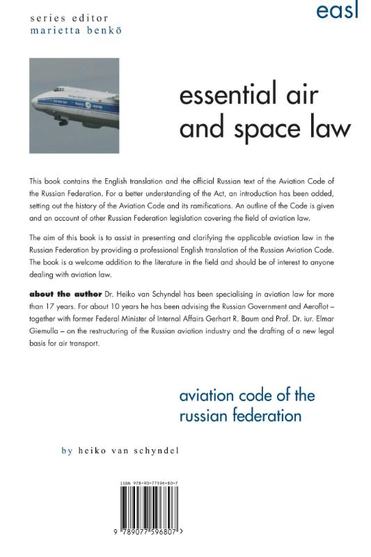 Achterkant van The aviation code of the Russian federation