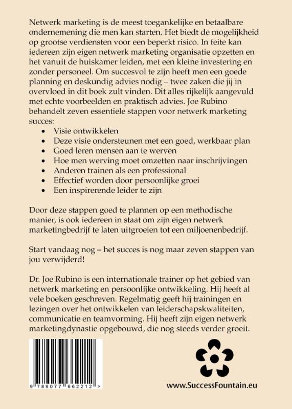 Achterkant van Het 7 stappen plan om een netwerk marketing dynastie van 1.000.000 op te bouwen