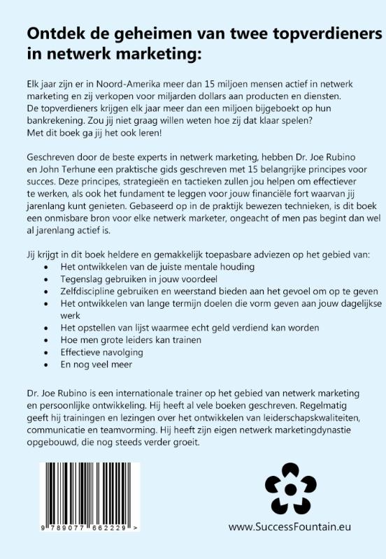 Achterkant van 15 geheimen die elke netwerk marketer moet weten