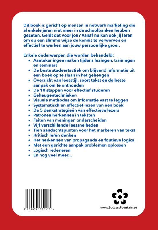 Achterkant van Slim studeren in netwerk marketing